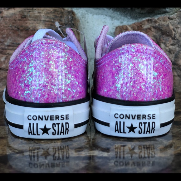 NEW Converse Little Girls All Star Glitter sneaker - Picture 7 of 16